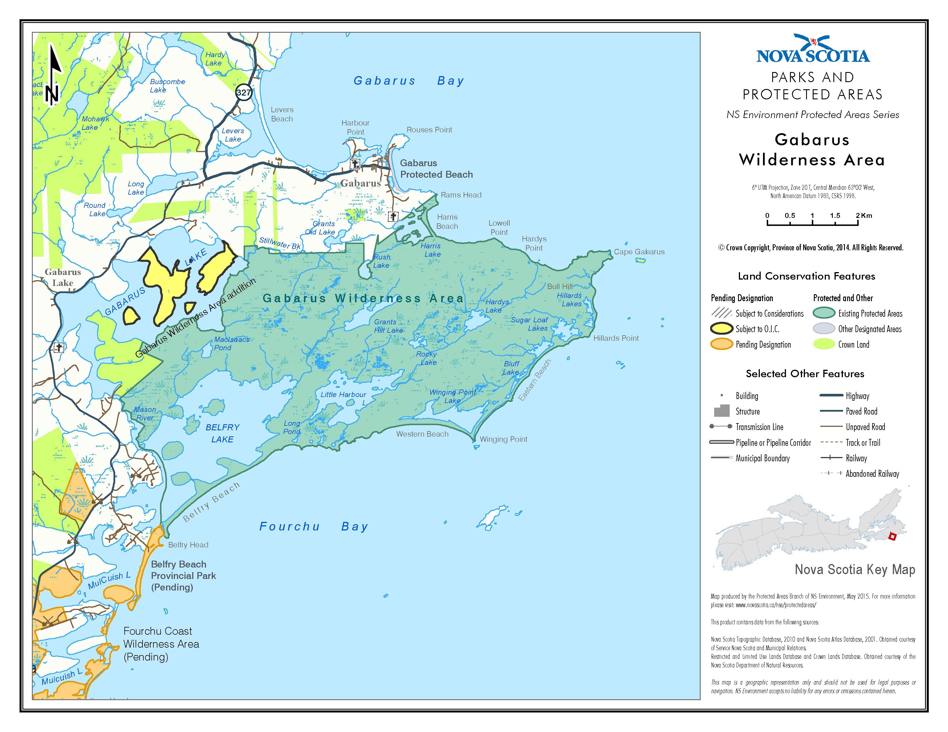 Approximate boundaries of Gabarus Wilderness Area
